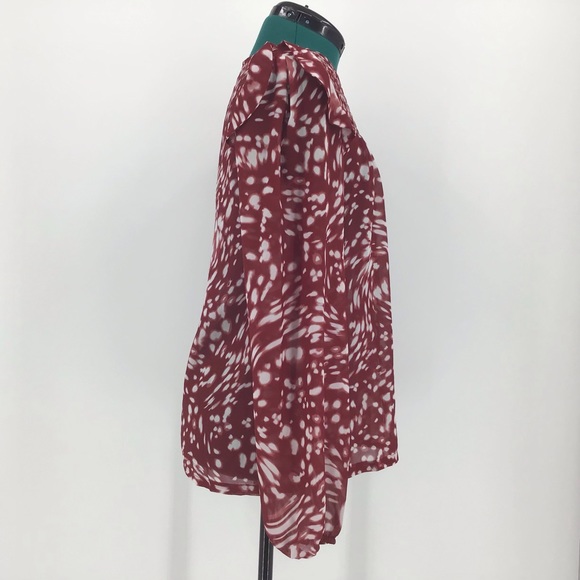 Maje Lipone Ruffled Print Long Sleeve Blouse, M - Picture 11 of 16